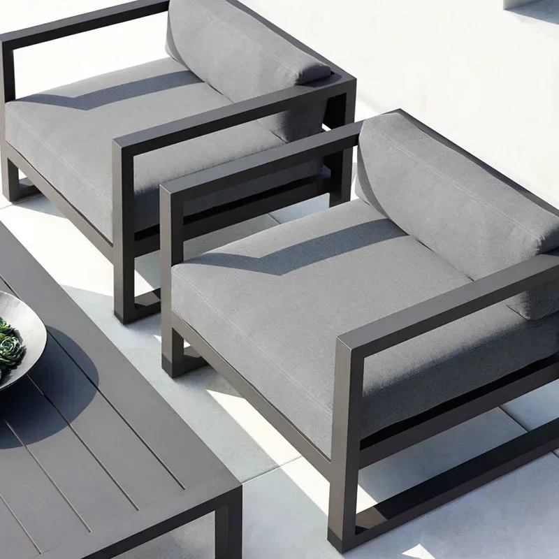 

Outdoor Aluminum Alloy Sofa Four Piece Set, Terrace Garden Bar Waterproof Sofa Furniture Set