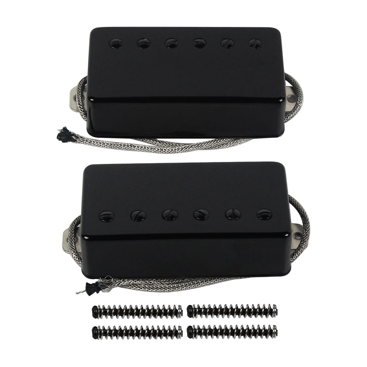 FLEOR 2PCS Alnico 5 Humbucker LP Guitar Pickup Neck Bridge Pickups Set Black Guitar Parts