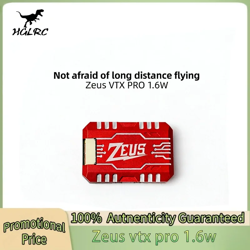 

HGLRC Zeus VTX PRO 1.6W 5.8G 40CH Pitmode 25mW 400mW 800mW 1.6W Adjustable FPV VTX Built-in Microphone 7-36V for FPV Long Range