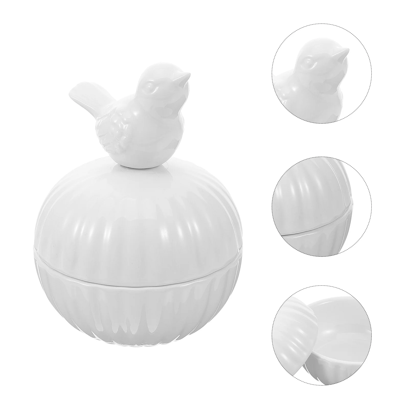 

Ceramic Jewelry Box Bird Shape Polished Jewelry Organizer Desktop Storage Case Decorative Container Earring Storage Case