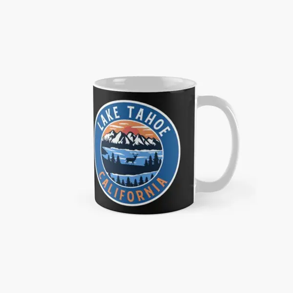 Lake Tahoe California Classic  Mug Tea Drinkware Gifts Printed Handle Round Cup Image Picture Photo Coffee Design Simple