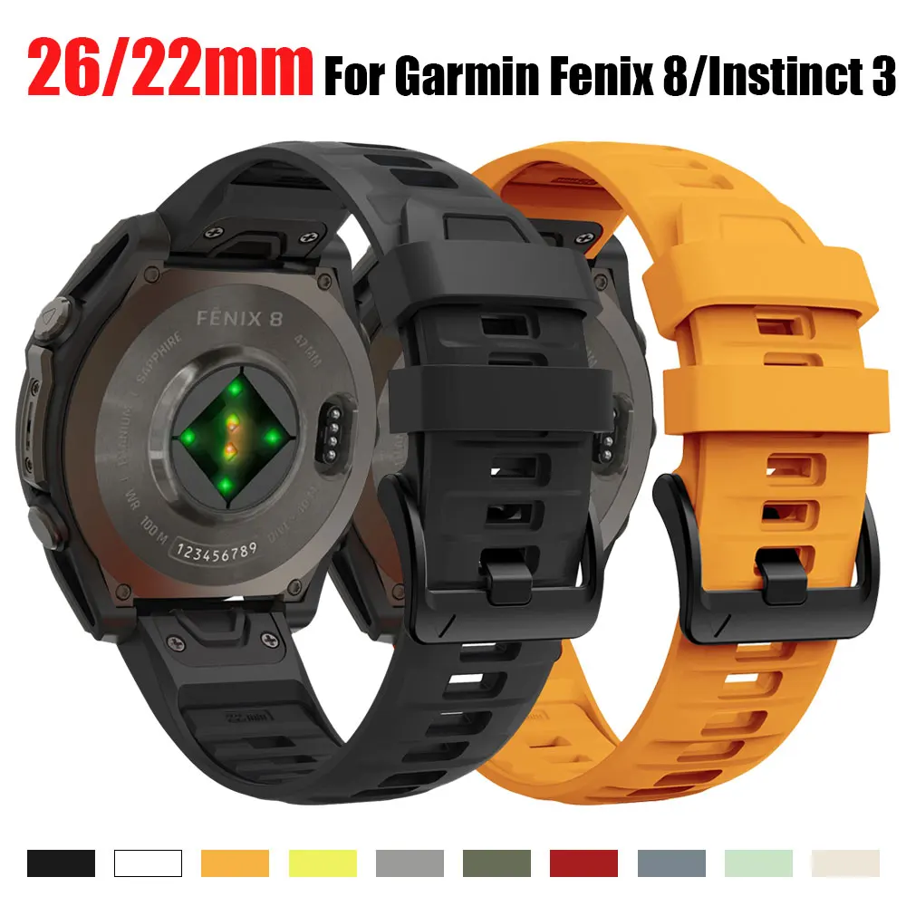Für Garmin Fenix 8 Pro 51 mm 47 mm//Instinct 3 2X/Tactix 8/Forerunner 965 955 Sport Silikonarmband 22/26 mm Ersatzarmband