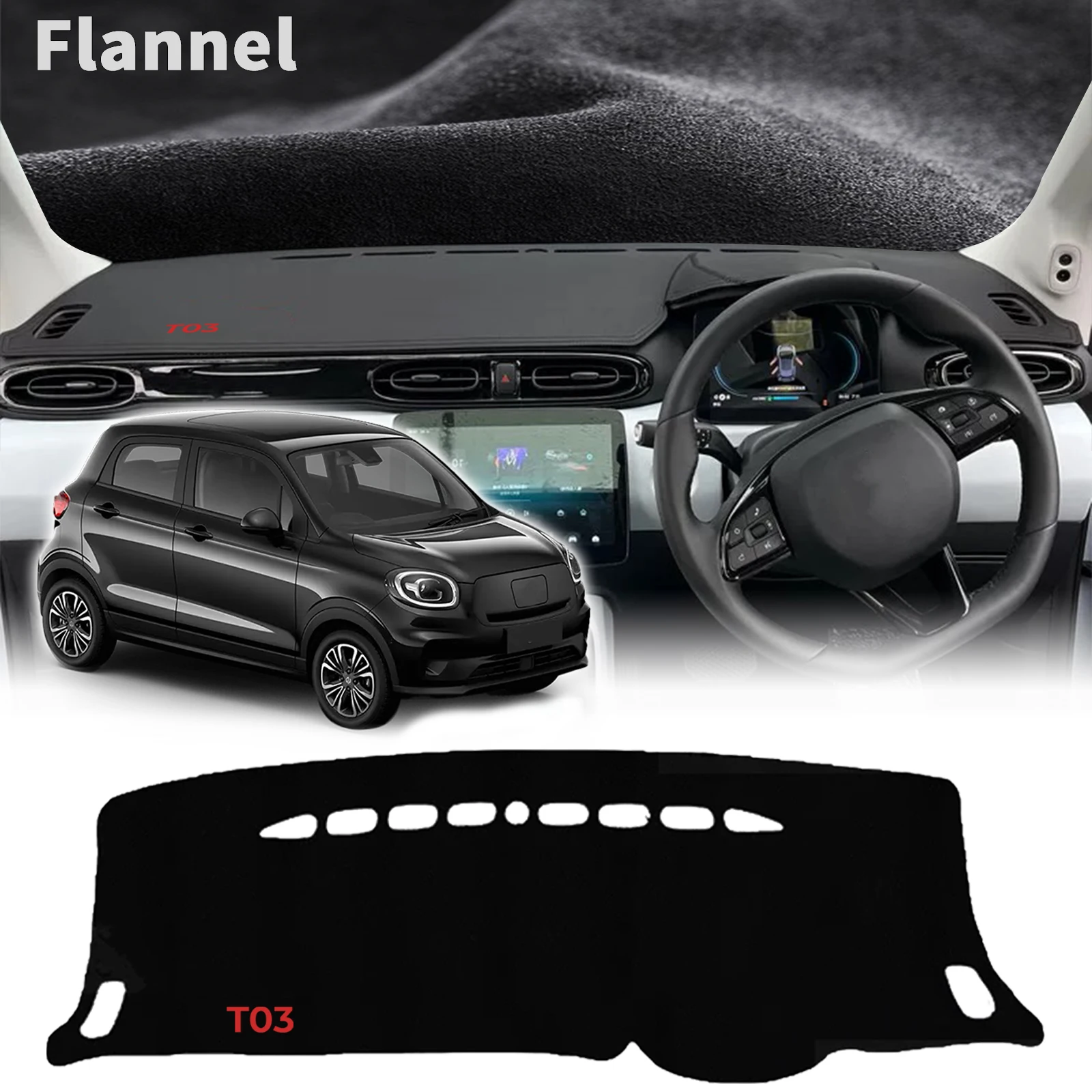 

fit for Leapmotor T03 RED WHITE LOGO Car Dashmat Dashboard Cover Pad DashMat Sunshade Protective Carpet Accessories
