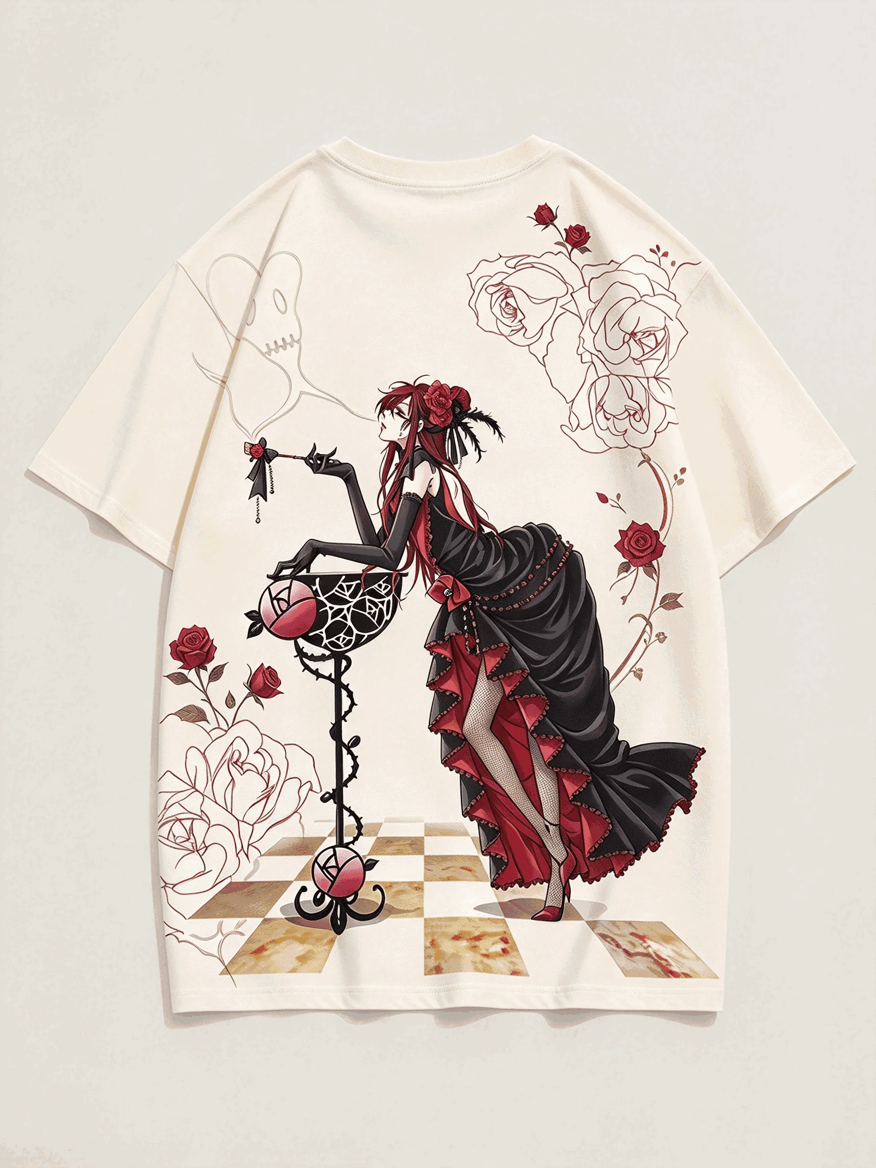 Black Butler Oversized Unisex Anime Lover Print T-shirts for Men Women Fashion Streetwear Trendy Cotton high quality Couples tee