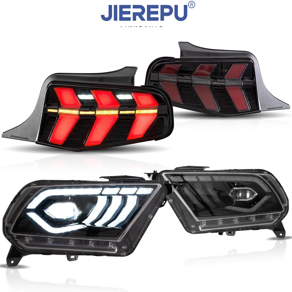 

1 пара указателей поворота для Ford Mustang 2012-14, последовательные светодиодные фары DRL + светодиодные задние фонари