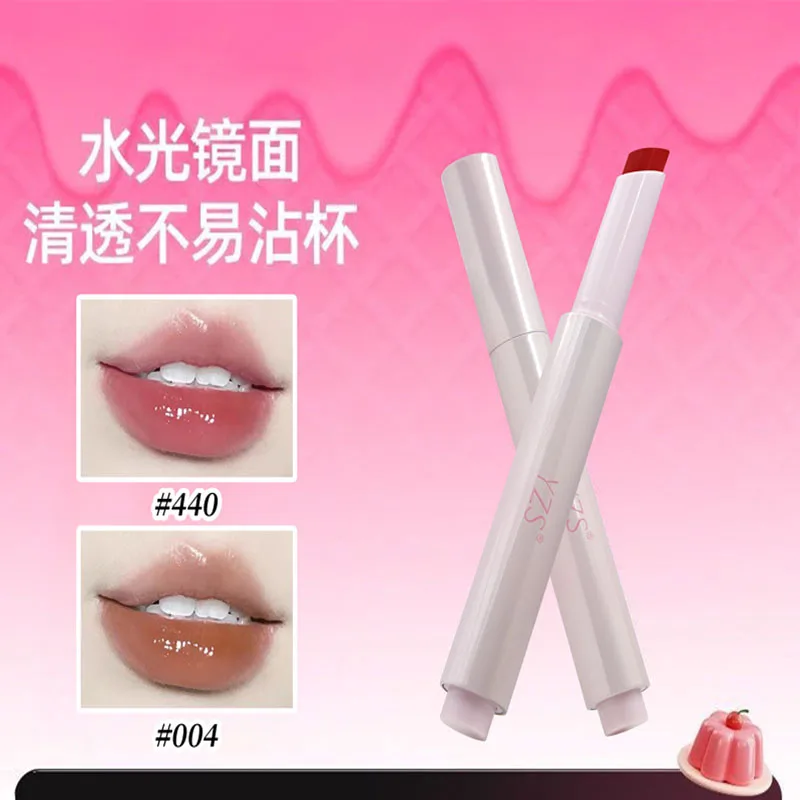 YZS 5 สีลิปสติก Lip Glaze Mirror GLOSS Jelly Essence Hydrating Waterproof Moisturizing LIPS แต่งหน้าเครื่องสําอาง