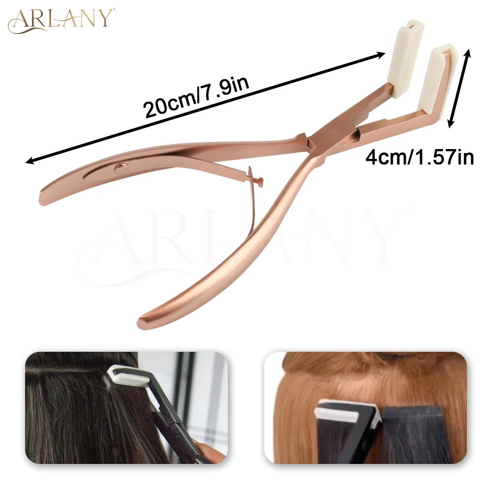 Alicate de extensão de cabelo ARLANY para fita em extensões de cabelo Alicate de vedação de extensão de cabelo com mandíbulas de almofada de silicone