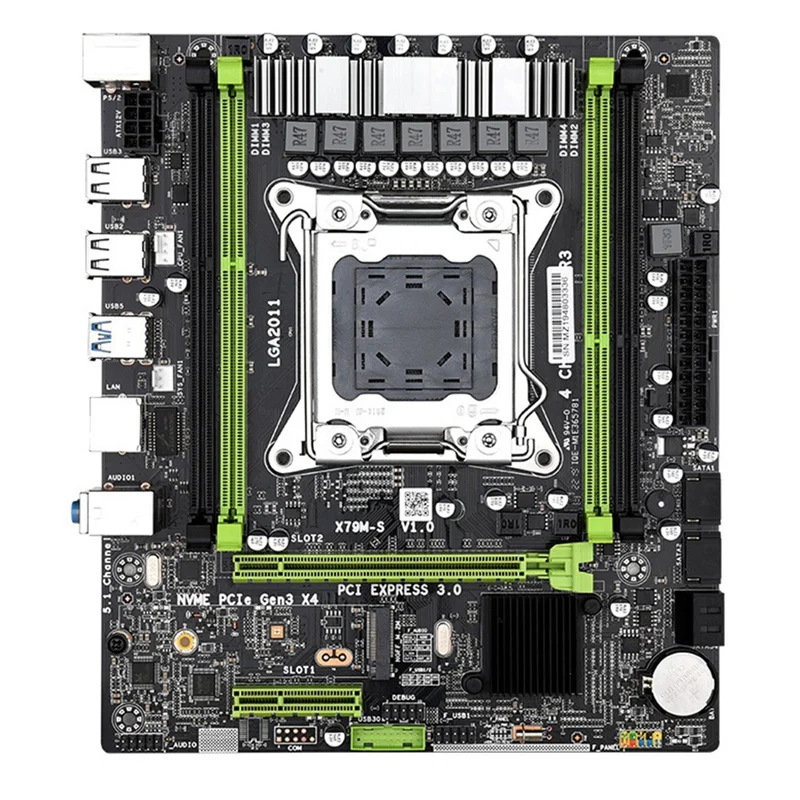 X79 Computer Motherboard LGA 2011 Pin Supports Zhiqiang E5 V2 Four-Slot DDR3 With M.2 Interface USB2.0