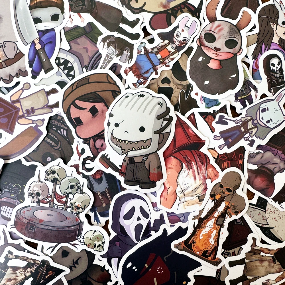 50 szt. Naklejki z motywem horroru, fajne naklejki z rysunkami, kreatywne graffiti na iPada, bagaż, gitarę - zestaw wodoodpornych naklejek