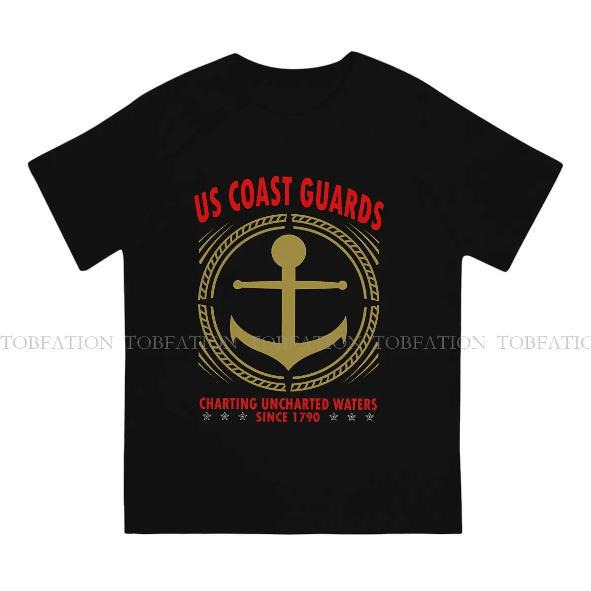 US Coast Guards Charting Waters Since 1790 Fashion TShirts Uncharted Men Harajuku Fabric Tops T Shirt