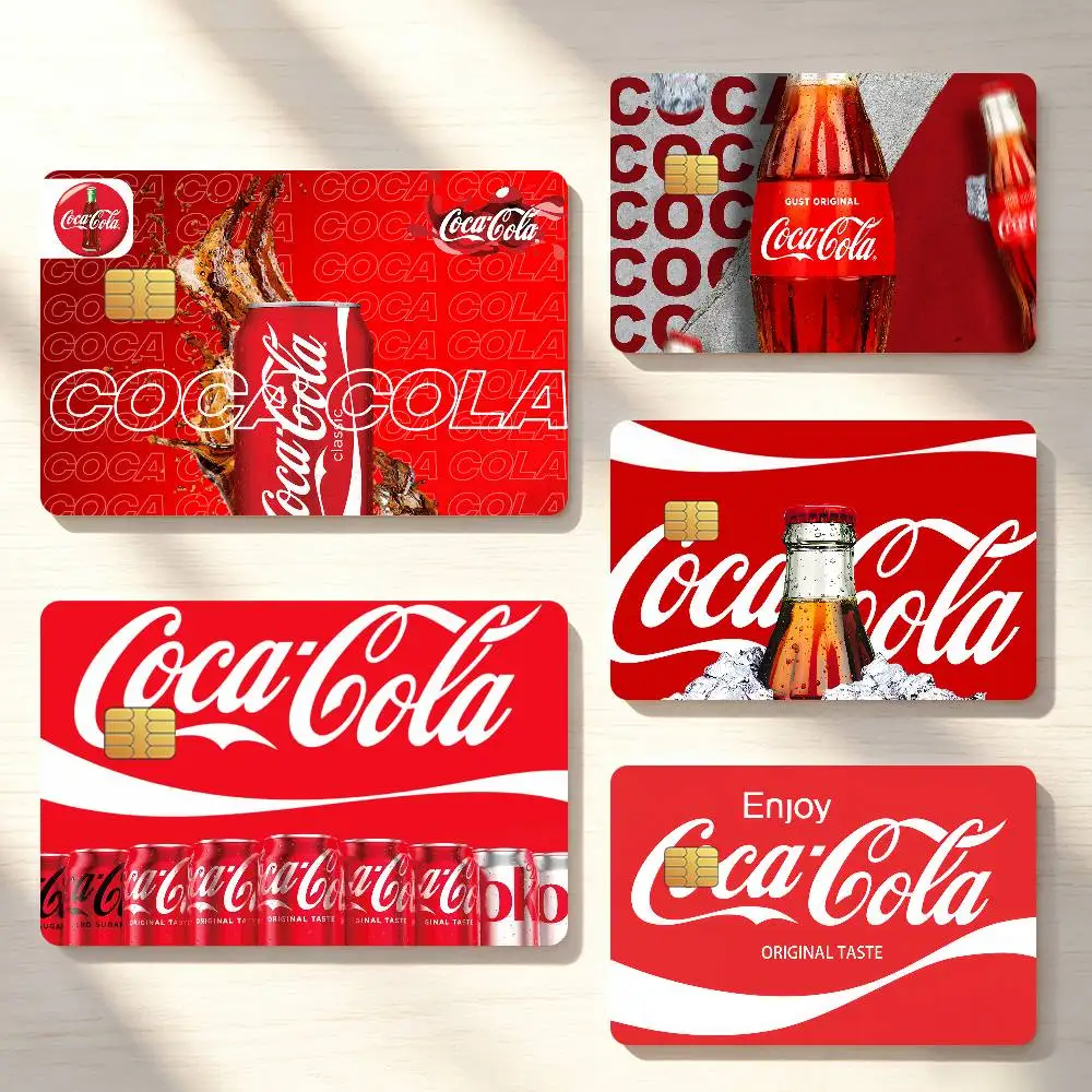 Fashion Print Art Credit Card Sticker Waterproof Anti-Scratch 4PCS Bank Debit Traffic C-Coca C-Cola-S Cover Decoration