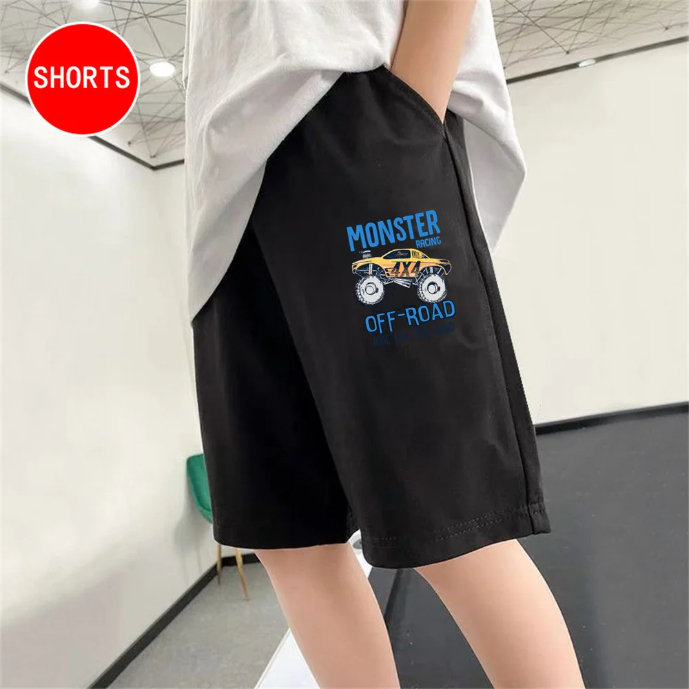 Boy New Monster Car Summer Shorts Children Loose Sweatpants Boys Student Sports Short Pants Truck Clothes