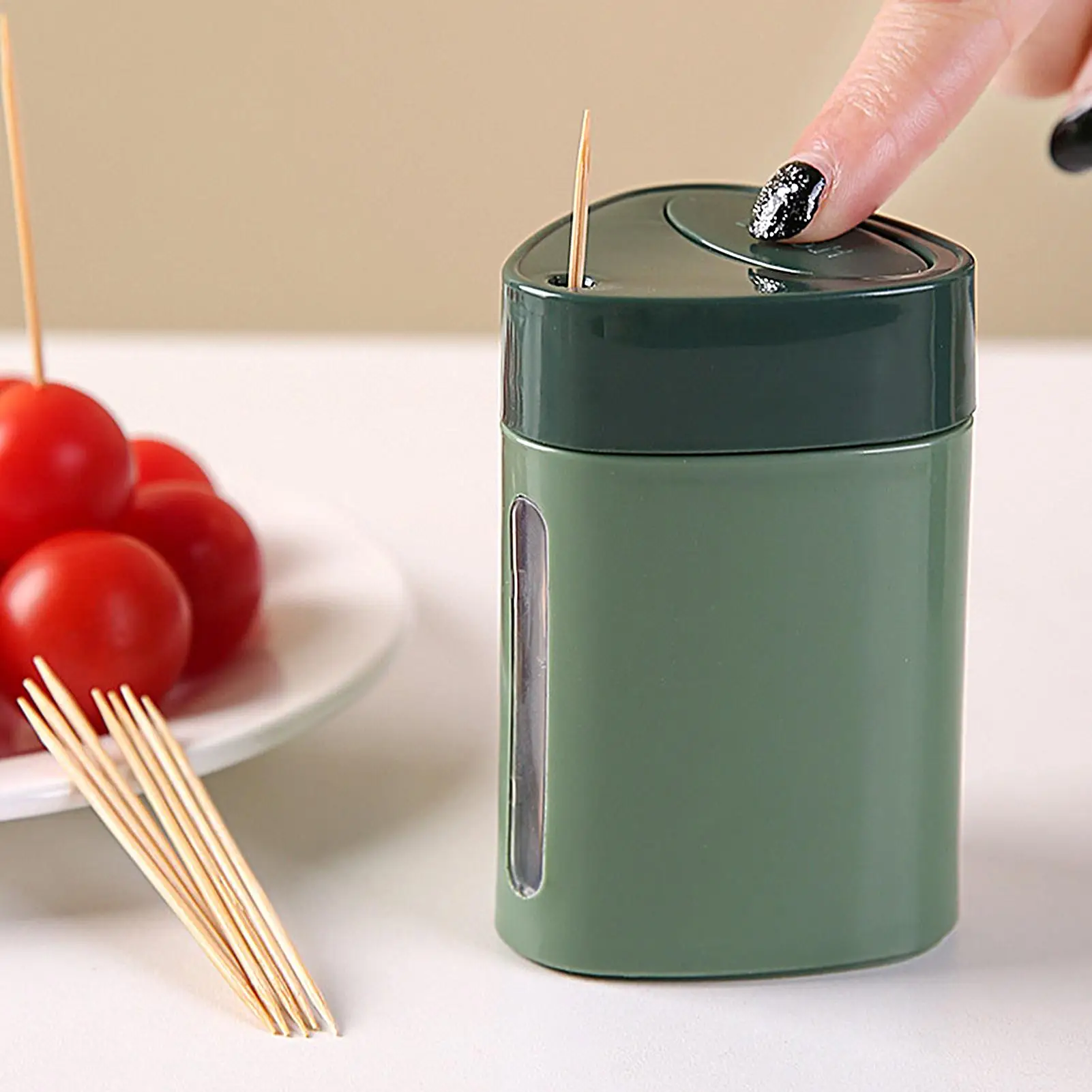 new Automatic Pop-Up Toothpick Dispenser Portable Hygienic Case For Kitchen, Restaurant, Camping & Daily Use