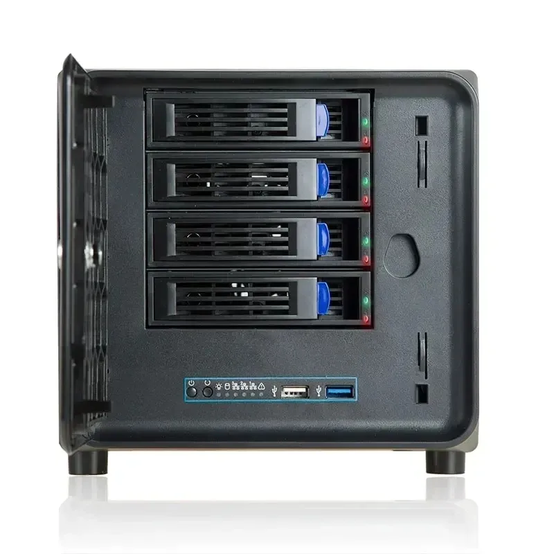 NAS4 disk hot-swappable chassis small chassis Hei Xunhui home SME network hard disk storage A type ITX