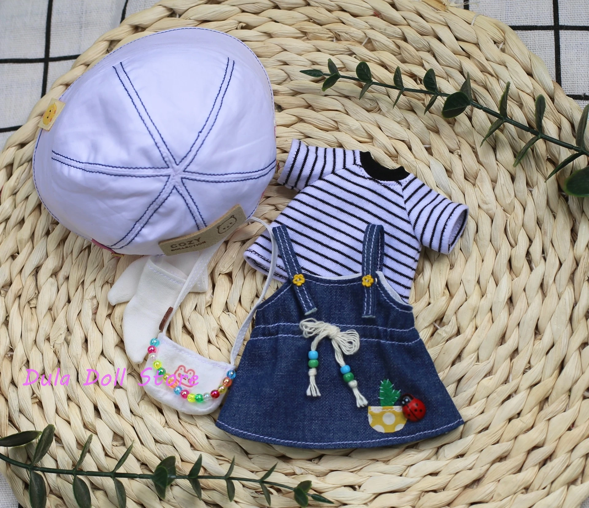 

Одежда для кукол Dula 2026: Полосатое платье и джинсовая юбка для кукол Diandian (аксессуары)