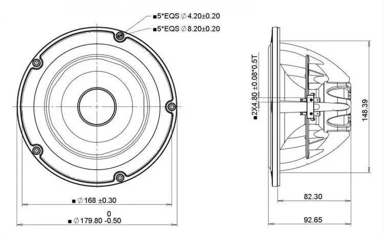 1 sztuka Oryginalny głośnik Vifa NE180W-04/08 6.5'' Neodymowy Midwoofer z aluminiową obudową i membraną z papieru, 4/8 omów, 80W — zdjęcie 7