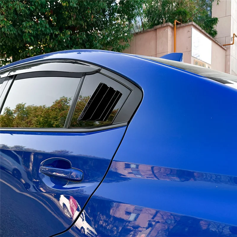 

Car Rear Triangular Window Trim Sticker Louvers Shutters Blinds Cover Trim For Subaru WRX STI VA 2014-2021 Bright Black