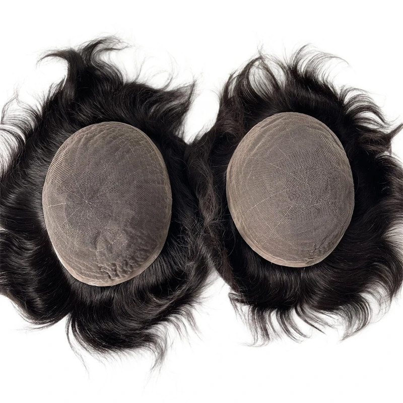 نظام استبدال الشعر البشري الهندي # 1b اللون 8x10 بوصة كامل الدانتيل الرجال الشعر المستعار