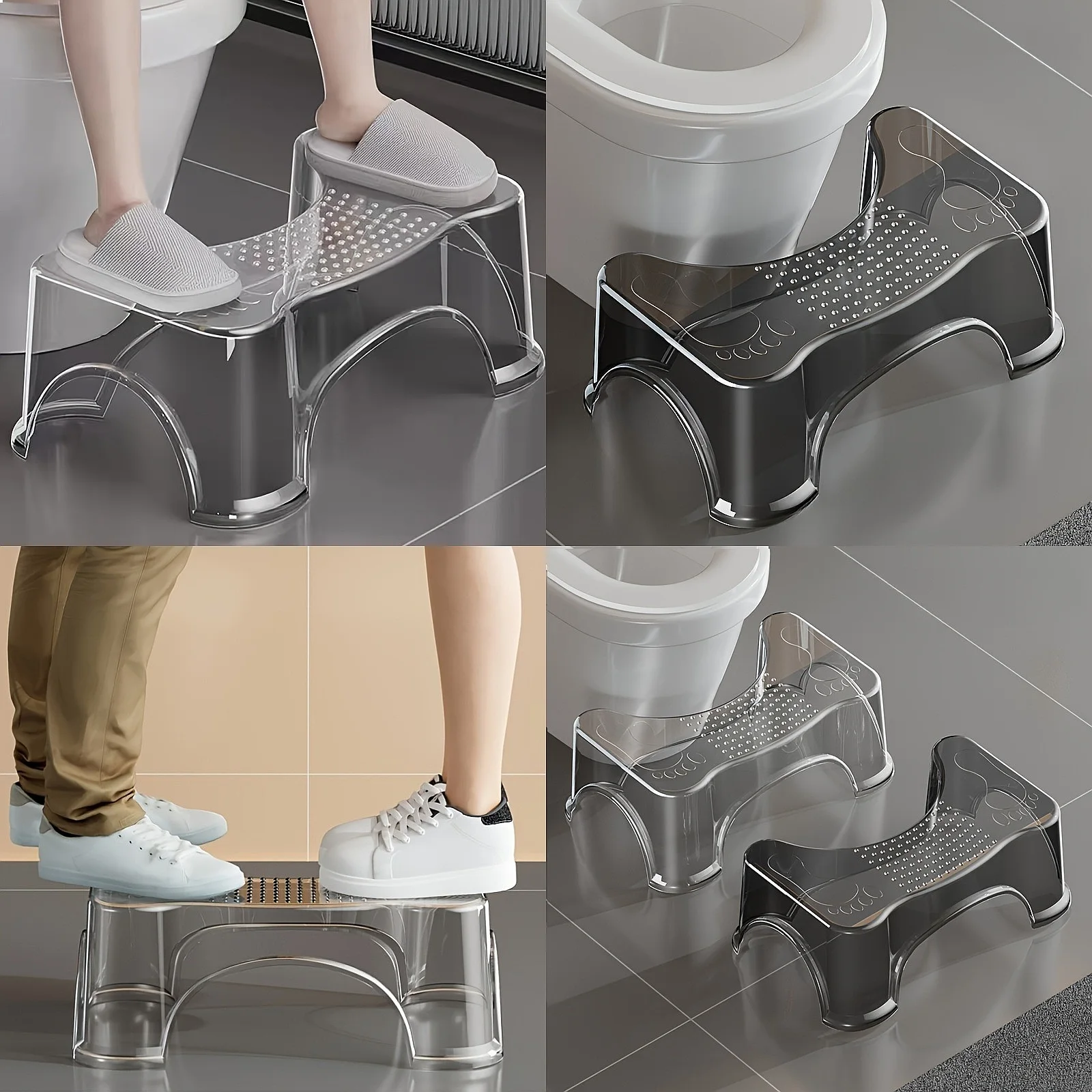 Modern Toilet Stool - Waterproof, Non-Slip Footrest for Adults & Elderly. Easy-Clean, No Electricity.