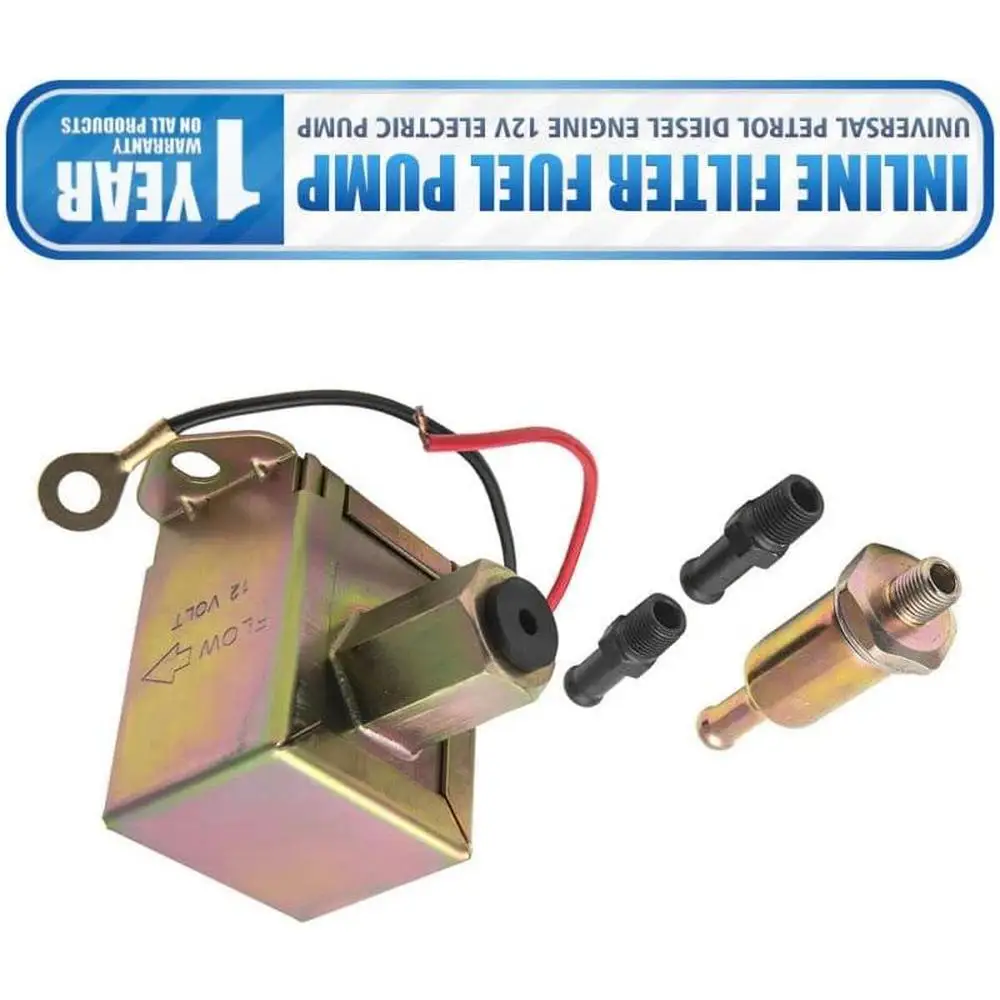 1Pcs Fuel Pump + Alliance + Filter For Universal Models Metallic 12V 2-4PSI 85-100 L/h High-quality Rorrosion-resistant Material