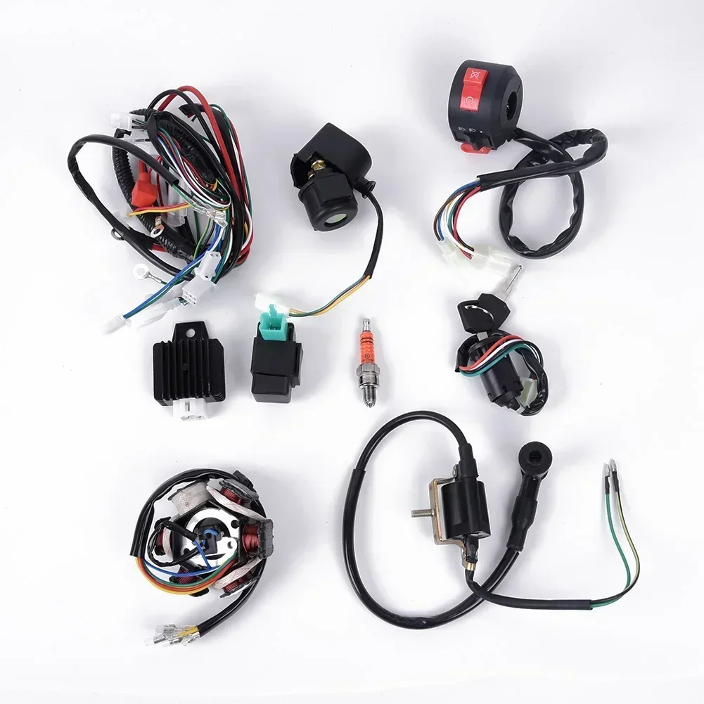 

Full Quad Wire Harness Suitable For 50cc 70cc 90cc 110cc 125cc Electric Start For Motorcycle ATV Quad PitBike Buggy Go Kart