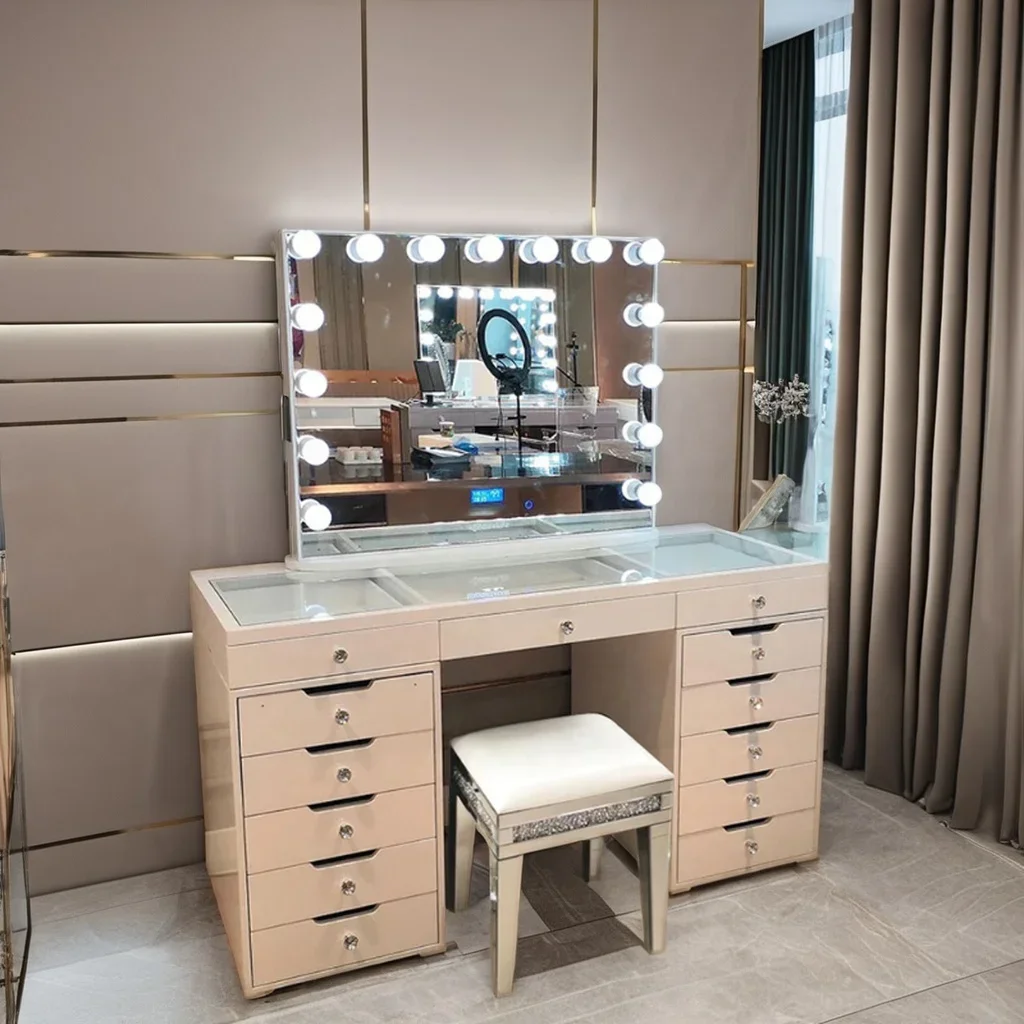 

I 'Modern American White Dresser Home Bedroom Dresser with Lights