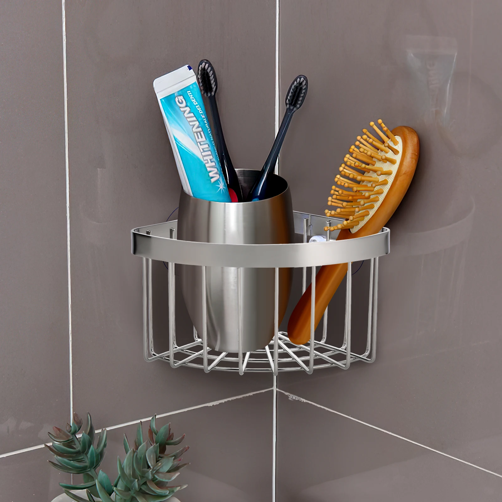 

3PCS Corner ganizer Kitchen Storage Rack Stainless Sponge Holder Steel Sponge Holder Cups Dish Drain Basket