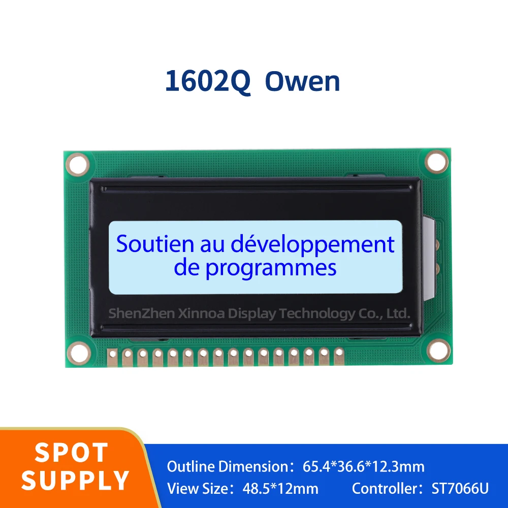 

Alphabet English Font Screen 02*16 LCD 5V 3.3V Optional Gray Film Blue Letters European 1602Q Character LCD Display Module