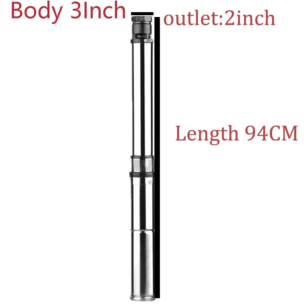 1200W 1500W Solar Submersible Deep Well Pump Built-in MPPT Function Flow Rate 4-6m³/Hour Household Solar Agriculture Water Pump