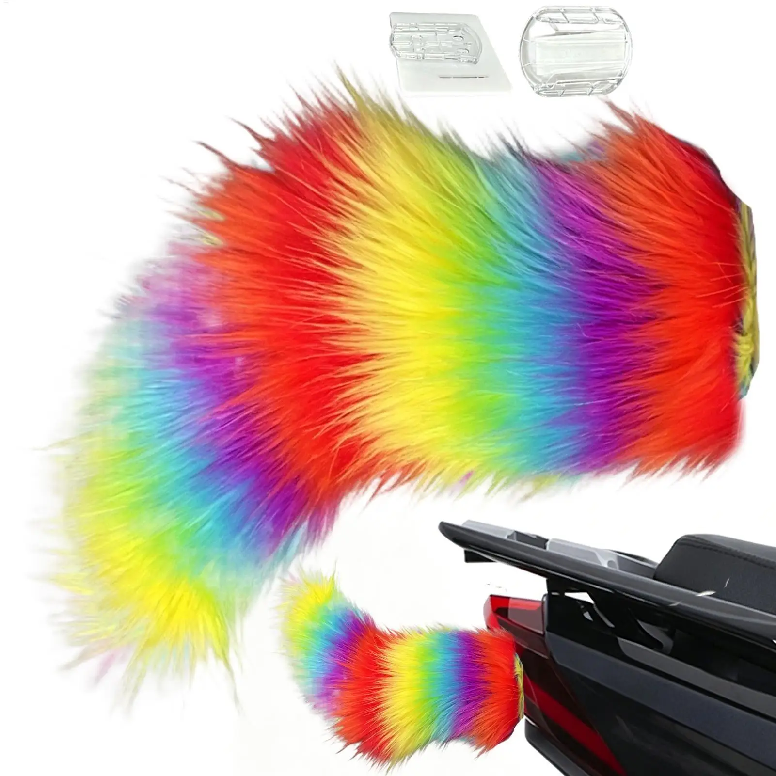 Moving Furry Tail 1PC Remote Control Wagging Plush Animal Tail Car Trunk Decoration Cosplay Role Play Prop for Halloween Party