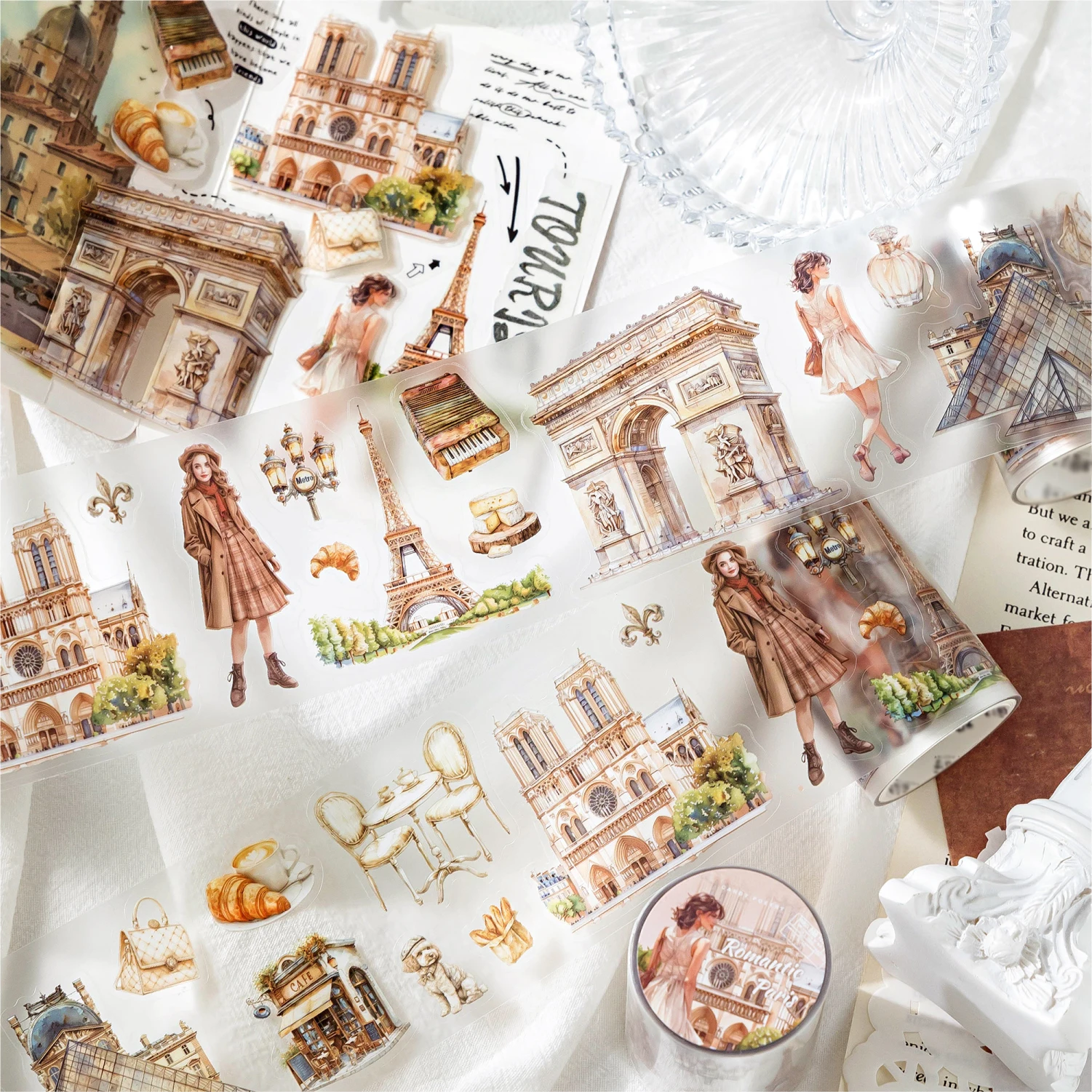 Mr. Paper, Tourism Landscape Architecture Theme Tape Stickers, Scrapbook Notebook Phone Case Diary Decorative Stickers