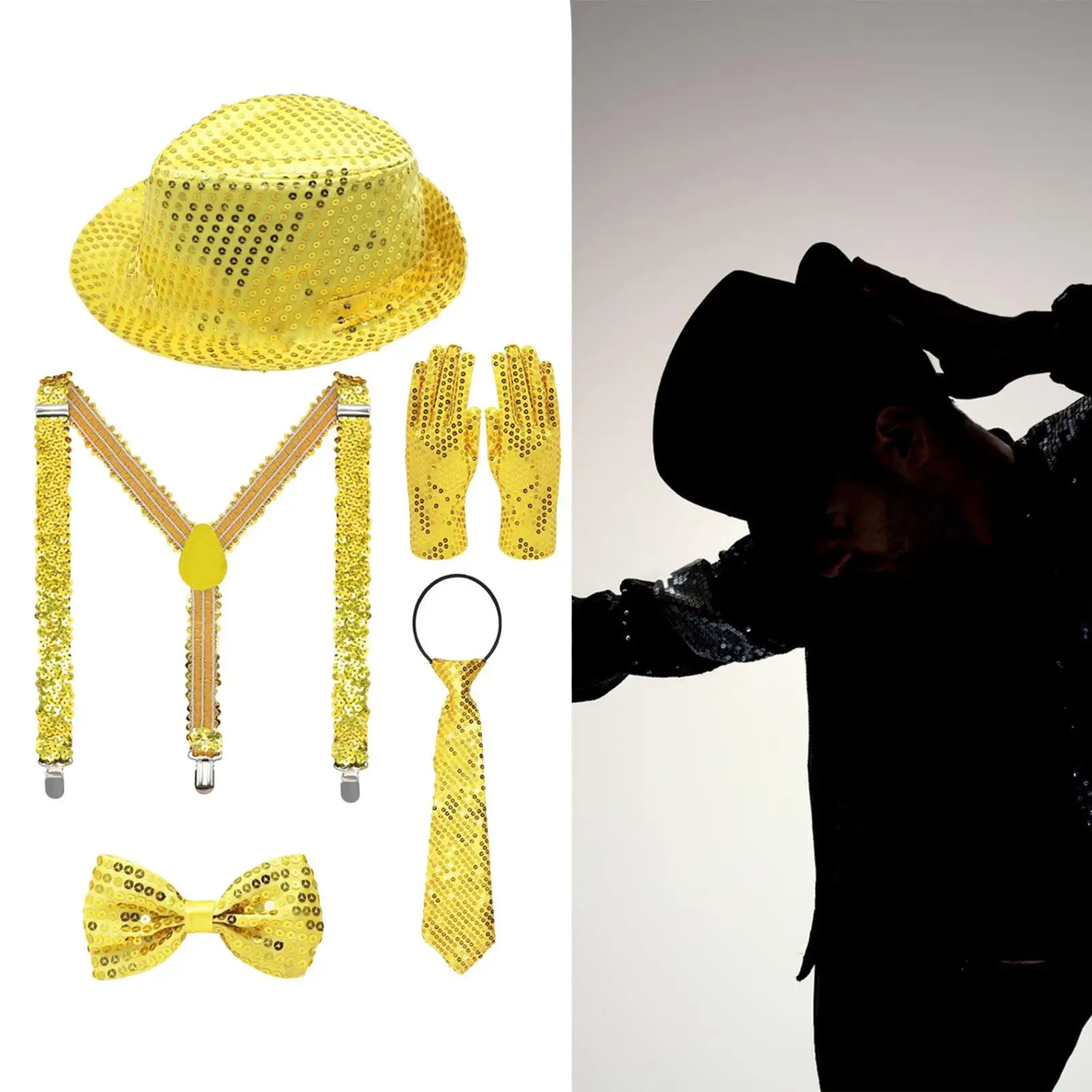 

Top Hat Costume Set Halloween Cosplay for Club Role Play Performance Fancy Dress