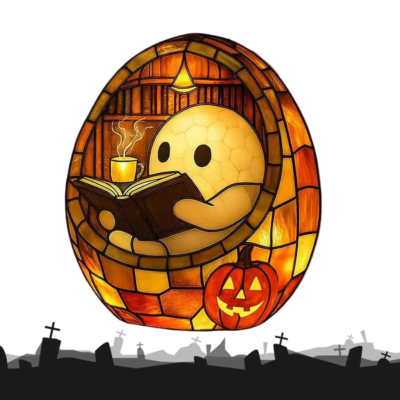 Ghost Reading Lamp Cute Lamp Color Changing Ghost Reading Halloween LED Light For Kids Study Room Book Lover Adults Bedroom
