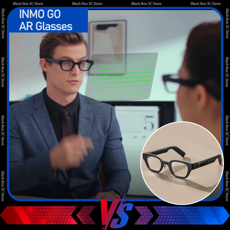 INMO Go Translation AR Smart Glasses Wireless AI Assistant Glasses Live Guide Music/Call / Teleprompter Travel Glasses
