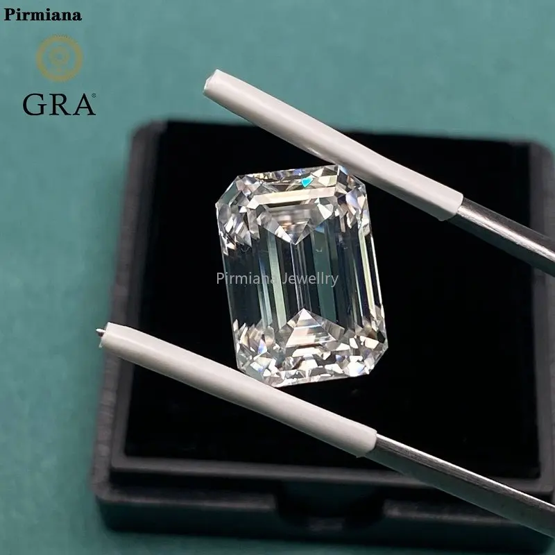 

Pirmiana Moisanite Top Quality D VVSI Excellent Emerald Cut Pass Tester Loose Gemstone For Diamond Jewelry Making