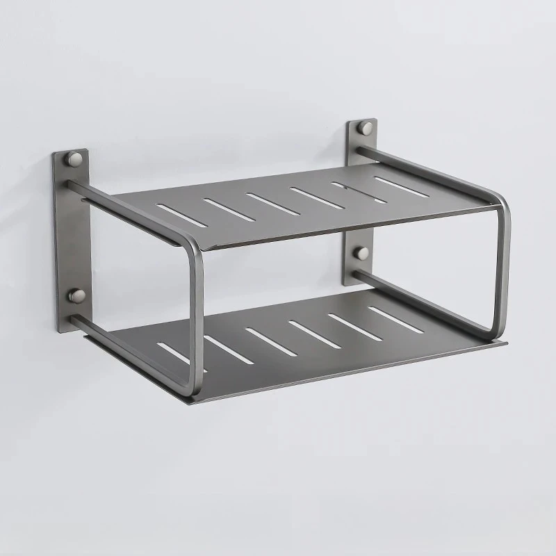 Aluminum Alloy Multi-Function Wall-Mounted Rack for Set-Top Box Router Storage Projector Organizer - Storage Shelf for Home Thea
