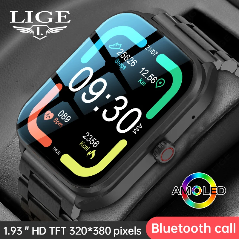 

LIGE Fashion Bluetooth Call Smart Watch Men Heart Rate Monitor Bracelet Activity Trackers Men Smartwatches For Android ios Phone