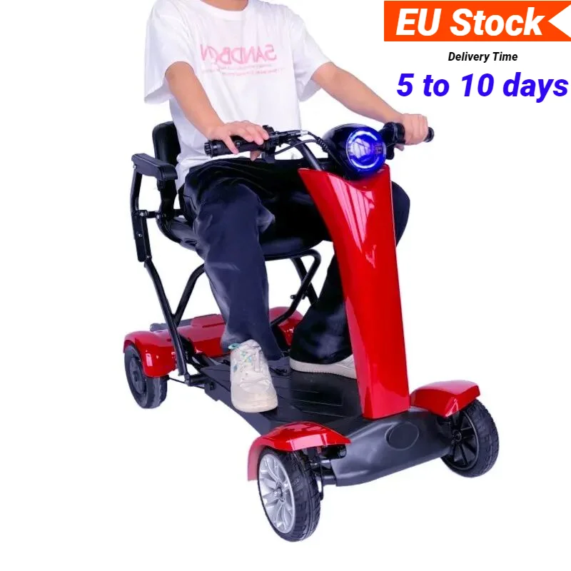 

EU Stock Automatic Folding Double Motor Electric Scooter 4 Wheel 36V 500W Lightweight Foldable Mobility Scooter For Elderly