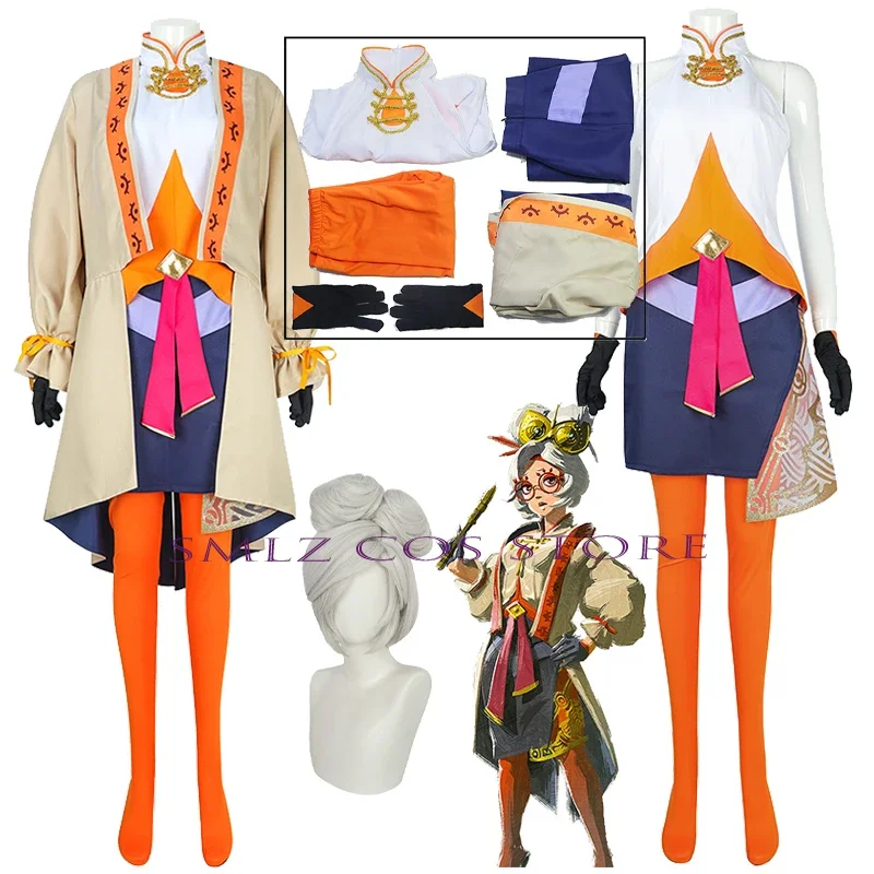 Purah anime cosplay uniform dress trench wigs set Halloween party outfit for women clothing