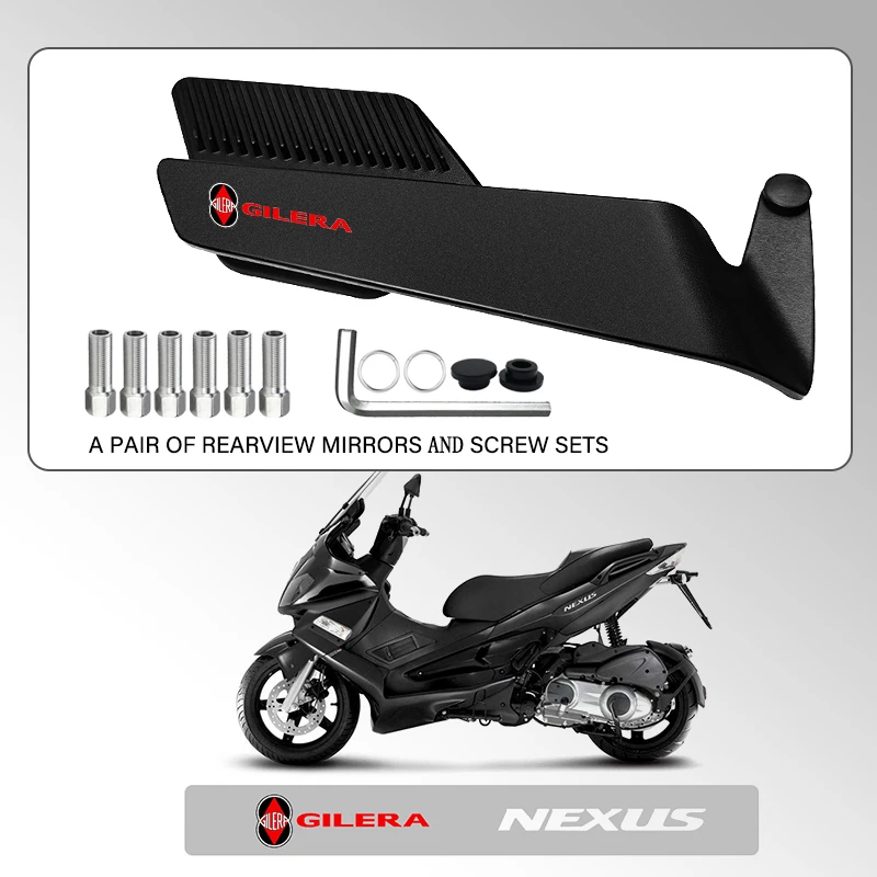 Track Certified Wide-angle Motorcycle Fixed Wind Wing Rearview Mirror For Gilera GP800 Fuoco Nexus 500 Runner 125 200 NEXUS250