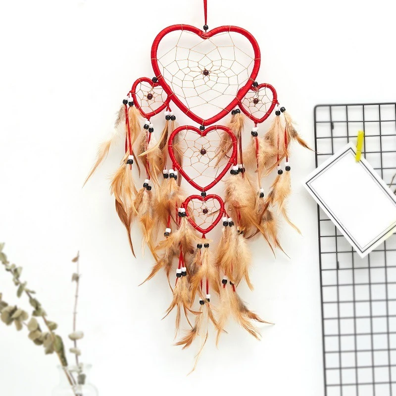Picture 3: Peach heart five rings dream catcher net, house decoration, Indian original style