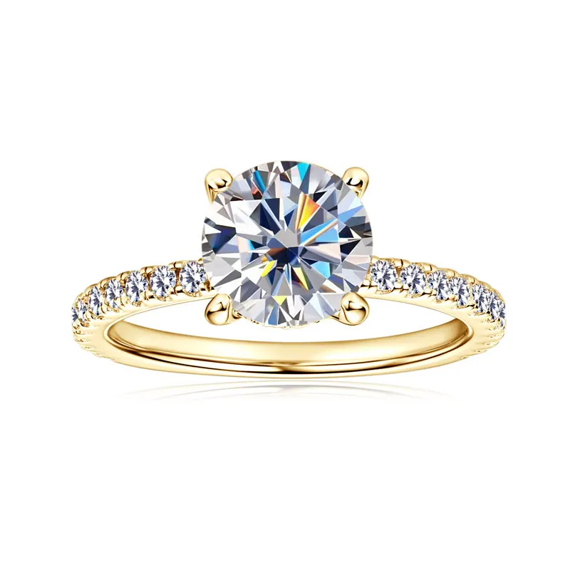 IOGOU 2CT Moissanite Engagement Wedding Ring for Women 925 Sterling Silver Rings Promise Finger Jewelry Sparking Lab Diamond 8mm