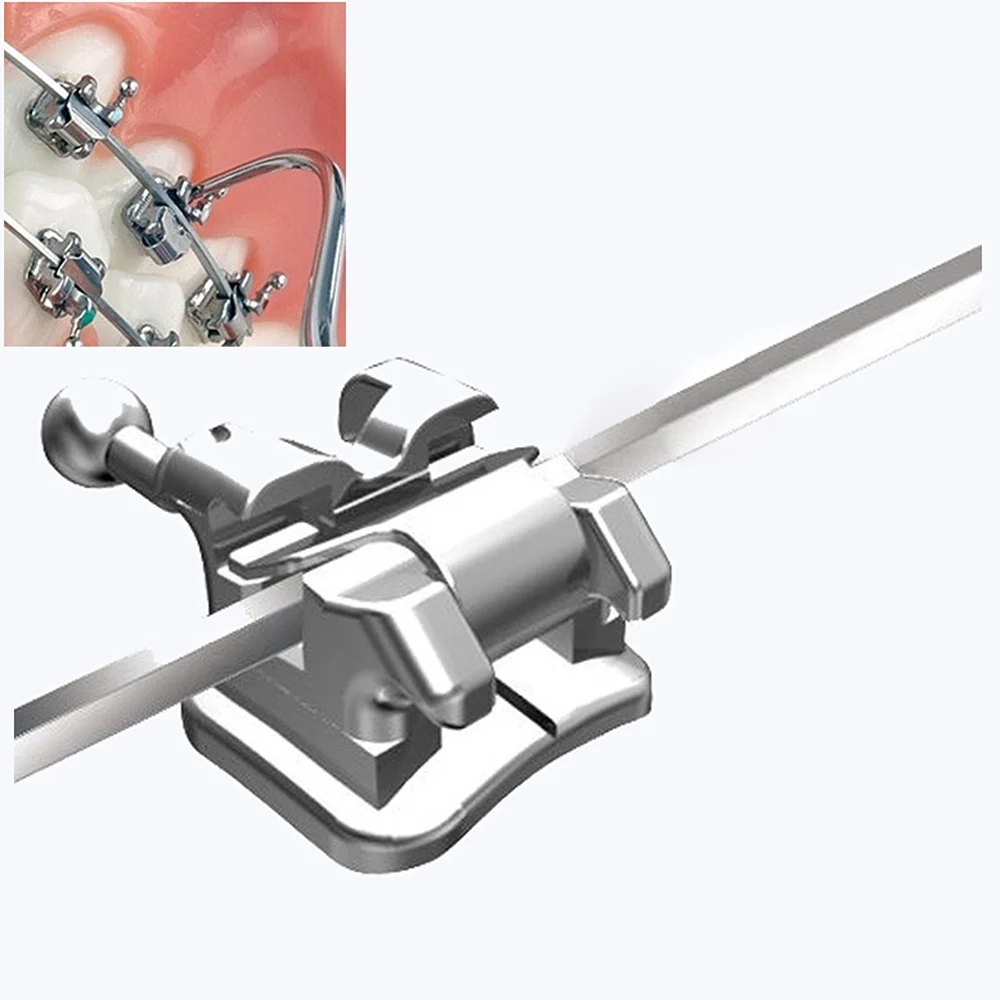AZDENT Zahnspangen, kieferorthopädische Zahnspangen, Metall, aktiv, selbstligierend, Mini Roth 0,022 Haken, 3–4–5 Bukkalröhrchen, Zahnmedizin-Werkzeug – Detail 7