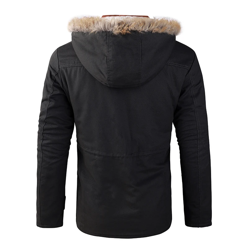 2022 outono inverno engrossar velo quente removível capuz parka masculino moda casual parka outwear masculino à prova de vento zíper parka men 5xl