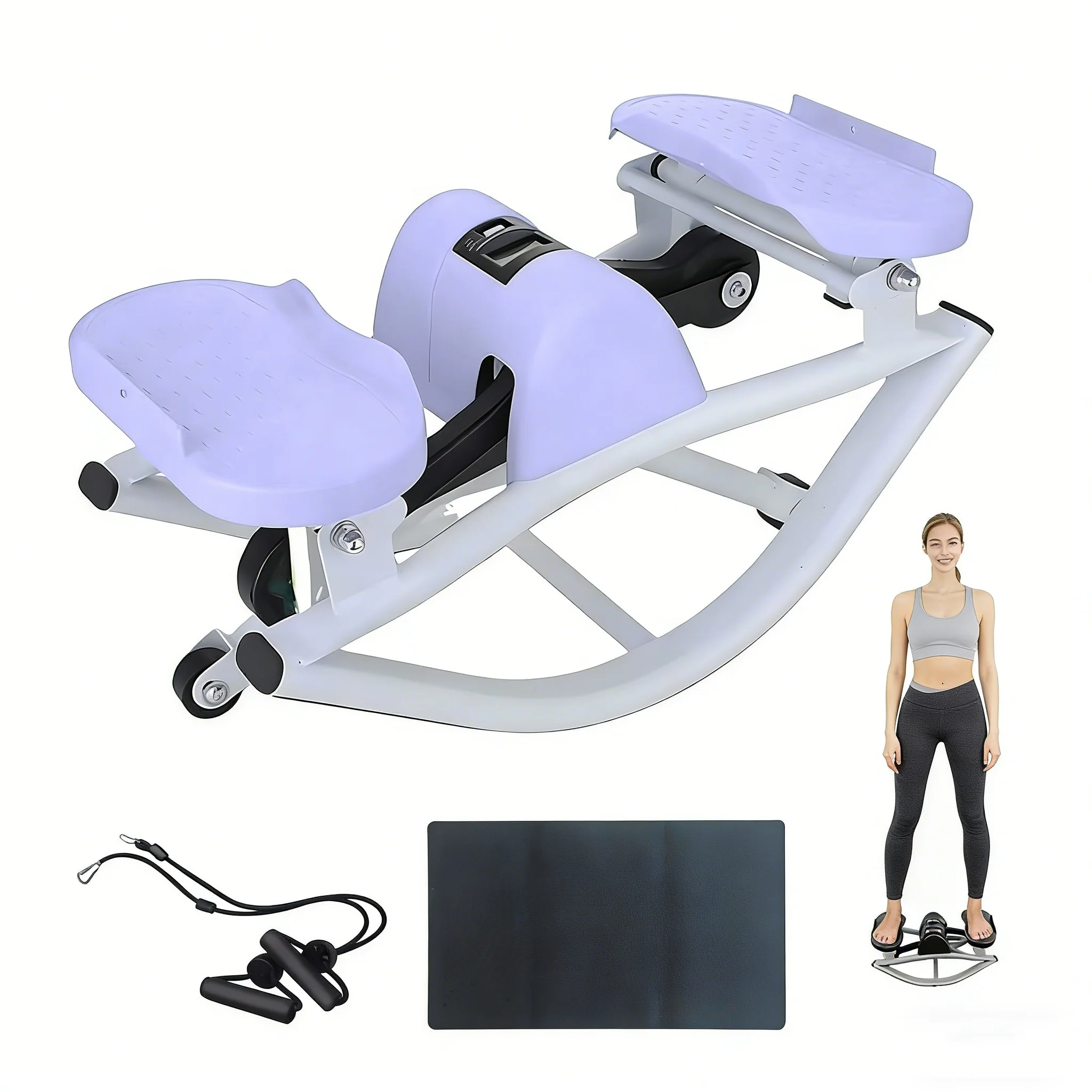 Multi Balance Roll Stepper Twister Mini Exercise Pedal ABS Whole Body Fitness with Ropes Home Use Steel