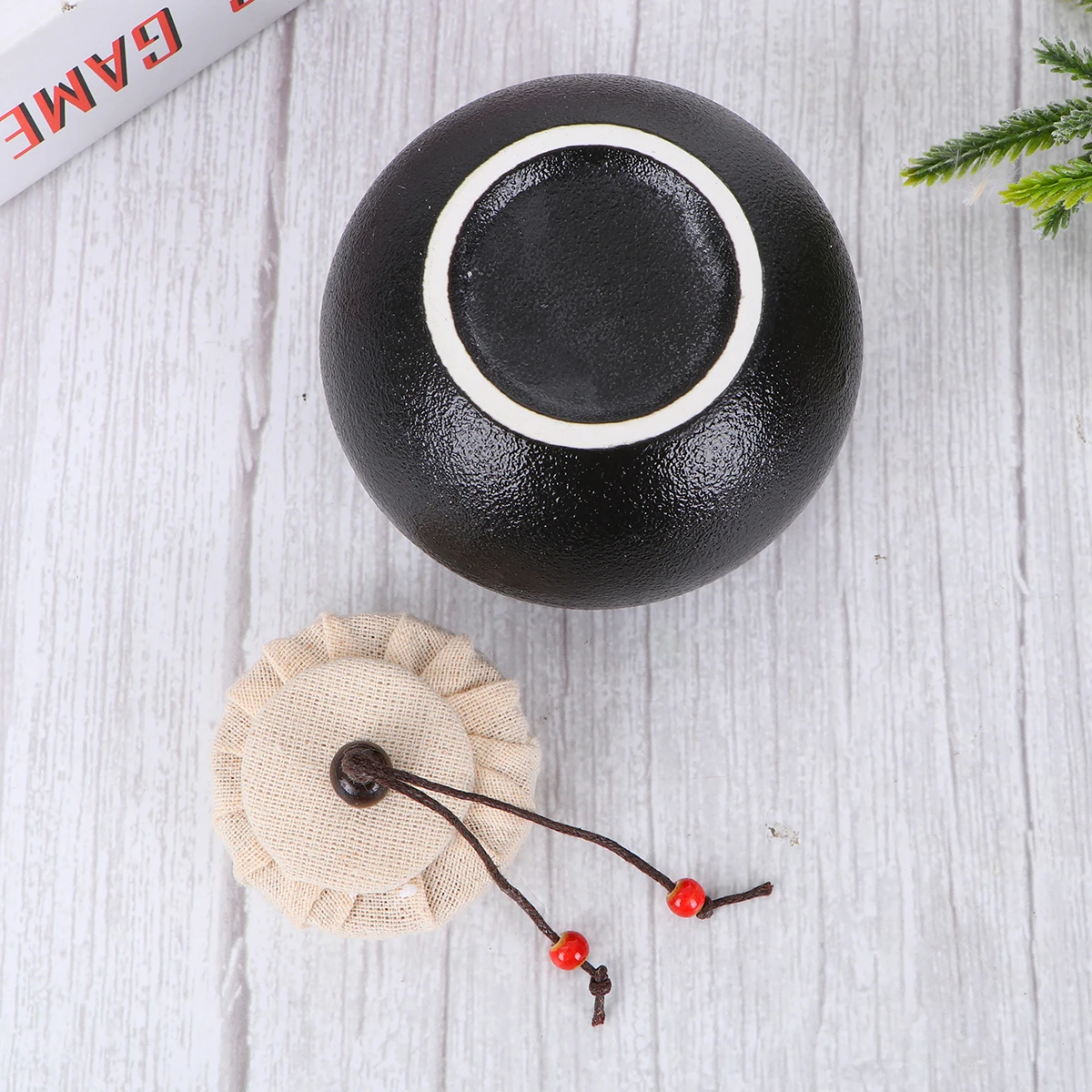 

Black Pottery Tea Can Round Jar Chinese Style Sealed Canisters Smooth Surface Long Service Life Moistureproof Pest Control Non