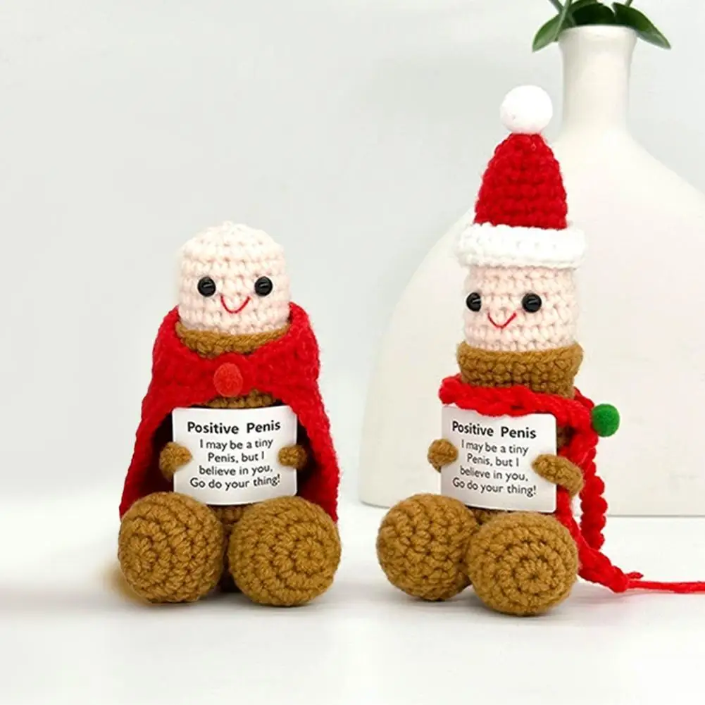 

Christmas Positive Potato Doll Positive Crochet Christmas Gift Funny Gifts Bookshelf Decor Funny Emotional Support Plush Gift