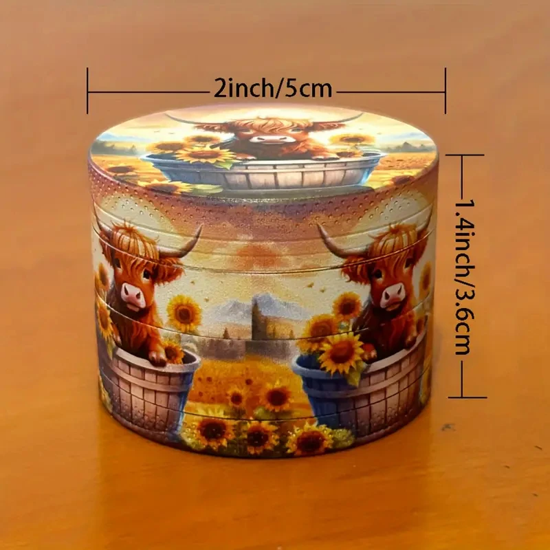 2inch The Bull in The Sunflower Bucket Metal Herb Grinder
