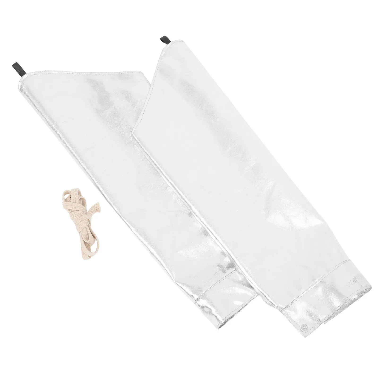 

2Pcs Aluminum Foil Heat Resistant Arm Sleeves High Temperature Protection Breathable Safety Sleeves Adjustable Fit for Factory