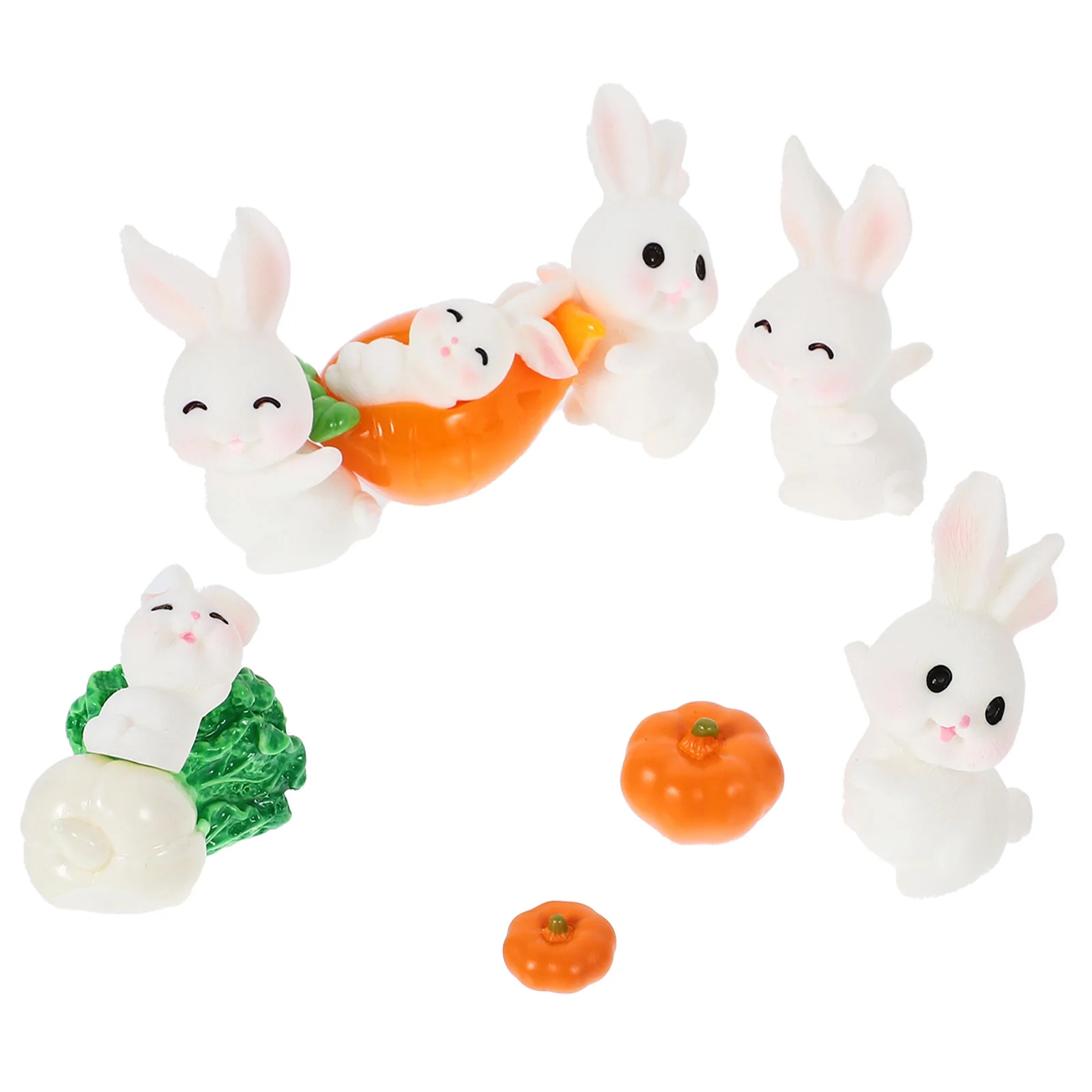 Micro Landscape Rabbit Car Small Figurines Adorable Accessories Resin Mini Miniature Bunny Ornaments